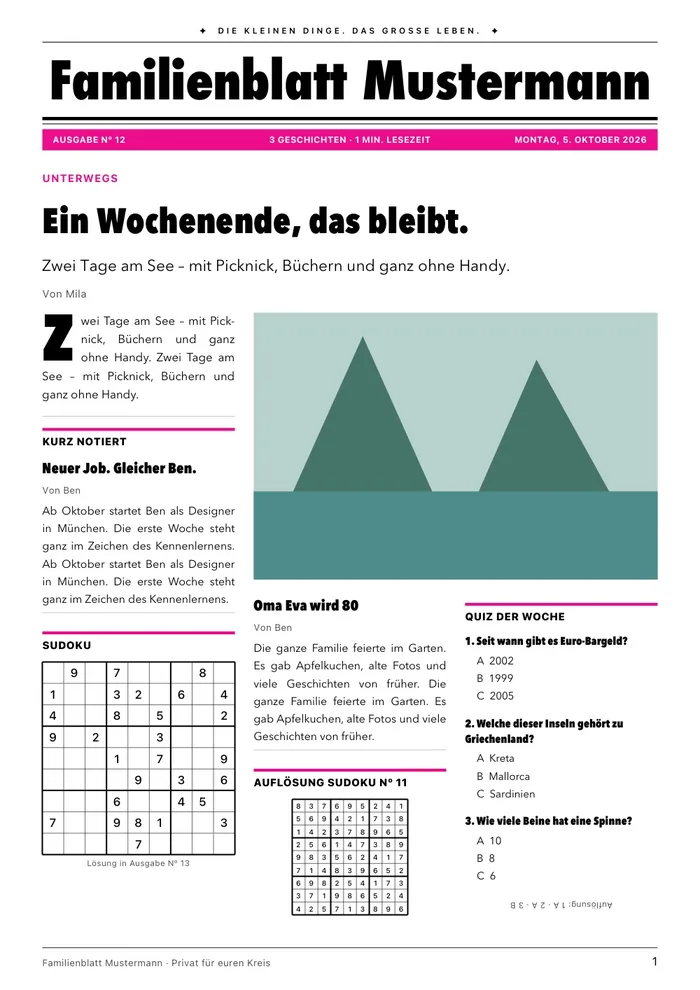 Titelseite im Stil Teen